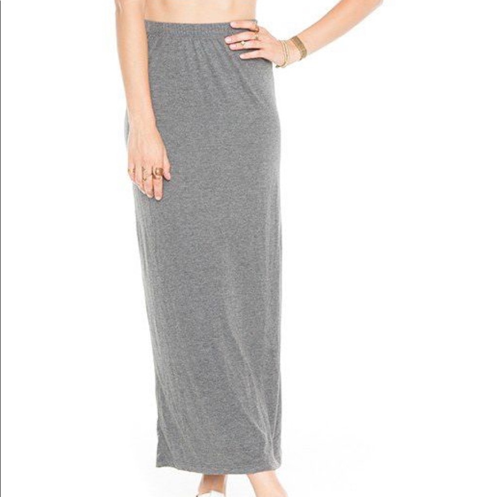 gray maxi skirt